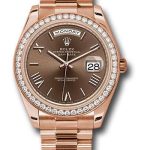 Rolex Everose Gold Day-Date 40 Watch – Everose Gold Bezel – Chocolate Bevelled Roman Dial – President Bracelet – 228345RBR chorp