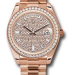 Rolex Everose Gold Day-Date 40 Watch – Everose Gold Bezel – Diamond Paved Dial – President Bracelet – 228345RBR dpbdp