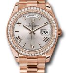 Rolex Everose Gold Day-Date 40 Watch – Everose Gold Bezel – Sundust Bevelled Roman Dial – President Bracelet – 228345RBR