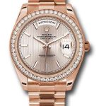 Rolex Everose Gold Day-Date 40 Watch – Everose Gold Bezel – Sundust Strip Motif Index Dial – President Bracelet – 228345RBR sdsmip