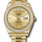 Rolex Yellow Gold Day-Date 40 Watch – Bezel – Champagne Index Dial – President Bracelet – 228348RBR