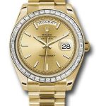 Rolex Yellow Gold Day-Date 40 Watch – Bezel – Champagne Index Dial – President Bracelet – 228398TBR