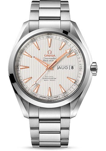 Omega Seamaster Aqua Terra Co-Axial Annual Calendar Watch – 43 mm Steel Case – Teak-Silver Dial – 231.10.43.22.02.003