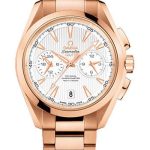 Omega Seamaster Aqua Terra 150 M Co-Axial GMT Chronograph 43 mm Watch – 43 mm Red Gold Case – Silvery Dial – 231.50.43.52.02.001