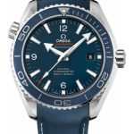 Omega Seamaster Planet Ocean Big Size Watch – 45.5 mm Titanium Liquidmetal Case – Blue Unidirectional Bezel – Blue Dial – Blue Rubber Strap – 232.92.46.21.03.001