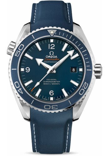 Omega Seamaster Planet Ocean Big Size Watch – 45.5 mm Titanium Liquidmetal Case – Blue Unidirectional Bezel – Blue Dial – Blue Rubber Strap – 232.92.46.21.03.001