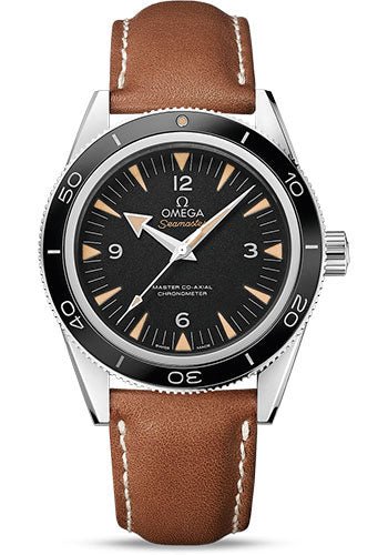 Omega Seamaster 300 Omega Master Co-Axial Watch – 41 mm Steel Case – Black Dial – Brown Leather Strap – 233.32.41.21.01.002