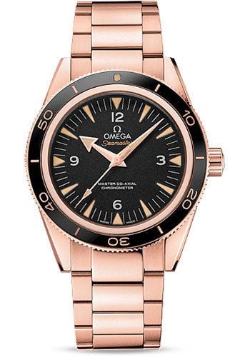 Omega Seamaster 300 Omega Master Co-Axial Watch – 41 mm Brushed And Polished Sedna Gold Case – Unidirectional Sedna Gold Bezel – Black Dial – 233.60.41.21.01.001