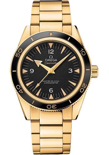 Omega Seamaster 300 Master Co-Axial Watch – 41 mm Yellow Gold Case – Unidirectional Bezel – Black Dial – 233.60.41.21.01.002
