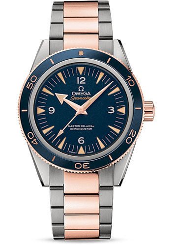 Omega Seamaster 300 Omega Master Co-Axial Watch – 41 mm Grade 5 Titanium And Sedna Gold Case – Unidirectional Sedna Gold Bezel – Blue Dial – 233.60.41.21.03.001