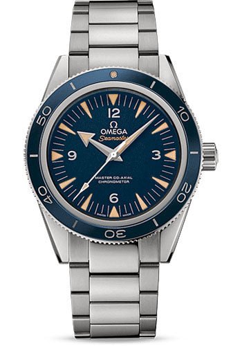 Omega Seamaster 300 Omega Master Co-Axial Watch – 41 mm Brushed And Polished Grade 5 Titanium Case – Unidirectional Bezel – Blue Dial – Brushed And Polished Titanium Bracelet – 233.90.41.21.03.001