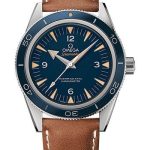 Omega Seamaster 300 Omega Master Co-Axial Watch – 41 mm Titanium Case – Ceramic Bezel – Blue Dial – Brown Leather Strap – 233.92.41.21.03.001