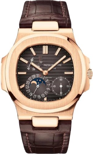 Patek Philippe Nautilus Moon Phases 40 mm Rose Gold Black Brown Dial – 5712R-001