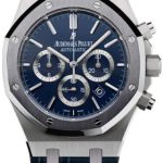 Audemars Piguet Royal Oak 41mm Leo Messi Chronograph Platinum Tantalum Bezel Blue Index Dial Alligator Leather Strap – 26325PL.OO.D310CR.01