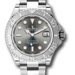 Rolex Steel and Platinum Rolesium Yacht-Master 37 Watch – Dark Rhodium Dial – 268622