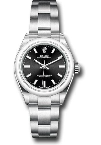 Rolex Oyster Perpetual 28 Watch – Domed Bezel – Black Index Dial – Oyster Bracelet – 2020 Release – 276200