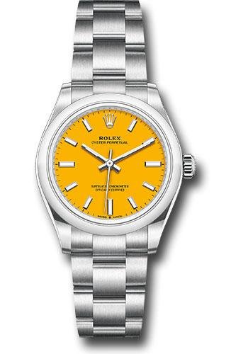 Rolex Oyster Perpetual 31 Watch – Domed Bezel – Yellow Index Dial – Oyster Bracelet – 2020 Release – 277200