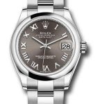 Rolex Steel and White Gold Datejust 31 Watch – Domed Bezel – Dark Grey Roman Dial – Oyster Bracelet – 2020 Release – 278240 dkgro