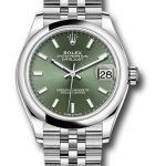 Rolex Steel and White Gold Datejust 31 Watch – Domed Bezel – Mint Green Index Dial – Jubilee Bracelet – 2020 Release – 278240
