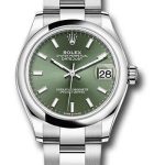 Rolex Steel and White Gold Datejust 31 Watch – Domed Bezel – Mint Green Index Dial – Oyster Bracelet – 2020 Release – 278240