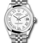 Rolex Steel and White Gold Datejust 31 Watch – Domed Bezel – White Roman Dial – Jubilee Bracelet – 2020 Release – 278240