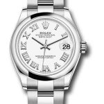 Rolex Steel and White Gold Datejust 31 Watch – Domed Bezel – White Roman Dial – Oyster Bracelet – 2020 Release – 278240