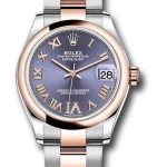 Rolex Steel and Everose Gold Datejust 31 Watch – Domed Bezel – Chocolate Diamond Roman VI Dial – Oyster Bracelet – 278241 aubdr6o