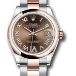 Rolex Steel and Everose Gold Datejust 31 Watch – Domed Bezel – Dark Rhodium Diamond Roman VI Dial – Oyster Bracelet – 278241 chodr6o