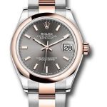 Rolex Steel and Everose Gold Datejust 31 Watch – Domed Bezel – Dark Rhodium Index Dial – Oyster Bracelet – 278241 dkrhio