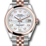 Rolex Steel and Everose Gold Datejust 31 Watch – Domed Bezel – Silver Diamond Dial – Jubilee Bracelet – 278241
