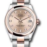 Rolex Steel and Everose Gold Datejust 31 Watch – Domed Bezel – Chocolate Diamond Dial – Oyster Bracelet – 278241
