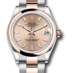 Rolex Steel and Everose Gold Datejust 31 Watch – Domed Bezel – Rose Roman Dial – Oyster Bracelet – 278241