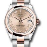 Rolex Steel and Everose Gold Datejust 31 Watch – Domed Bezel – Dark Rhodium Index Dial – Oyster Bracelet – 278241