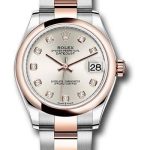 Rolex Steel and Everose Gold Datejust 31 Watch – Domed Bezel – Rose Diamond Dial – Oyster Bracelet – 278241