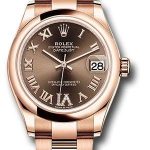Rolex Everose Gold Datejust 31 Watch – Domed Bezel – Chocolate Diamond Six Dial – Oyster Bracelet – 278245 chodr6o