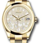 Rolex Yellow Gold Datejust 31 Watch – Domed Bezel – Paved Mother-of-Pearl Butterfly Dial – Oyster Bracelet – 278248 pmopbo