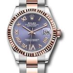 Rolex Steel and Everose Gold Datejust 31 Watch – Fluted Bezel – Chocolate Diamond Roman VI Dial – Oyster Bracelet – 278271 aubdr6o