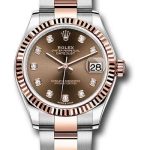 Rolex Steel and Everose Gold Datejust 31 Watch – Fluted Bezel – White Roman Dial – Oyster Bracelet – 278271 chodo