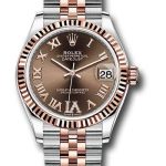 Rolex Steel and Everose Gold Datejust 31 Watch – Fluted Bezel – Dark Rhodium Diamond Roman VI Dial – Jubilee Bracelet – 278271 chodr6j
