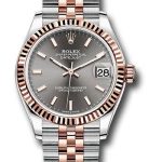 Rolex Steel and Everose Gold Datejust 31 Watch – Fluted Bezel – Dark Rhodium Index Dial – Jubilee Bracelet – 278271 dkrhij