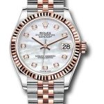 Rolex Steel and Everose Gold Datejust 31 Watch – Fluted Bezel – Silver Diamond Dial – Jubilee Bracelet – 278271