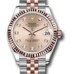 Rolex Steel and Everose Gold Datejust 31 Watch – Fluted Bezel – Chocolate Diamond Dial – Jubilee Bracelet – 278271