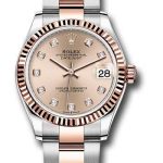 Rolex Steel and Everose Gold Datejust 31 Watch – Fluted Bezel – Chocolate Diamond Dial – Oyster Bracelet – 278271