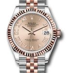 Rolex Steel and Everose Gold Datejust 31 Watch – Fluted Bezel – Dark Rhodium Index Dial – Jubilee Bracelet – 278271