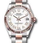 Rolex Steel and Everose Gold Datejust 31 Watch – Fluted Bezel – Rose Index Dial – Oyster Bracelet – 278271