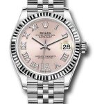 Rolex Steel and White Gold Datejust 31 Watch – Fluted Bezel – Pink Roman Diamond 6 Dial – Jubilee Bracelet – 278274 pdr6j