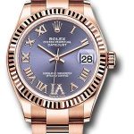 Rolex Everose Gold Datejust 31 Watch – Fluted Bezel – Aubergine Diamond Six Dial – Oyster Bracelet – 278275 aubdr6o