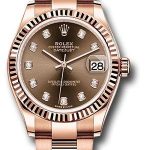 Rolex Everose Gold Datejust 31 Watch – Fluted Bezel – Chocolate Diamond Dial – Oyster Bracelet – 278275 chodo