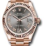 Rolex Everose Gold Datejust 31 Watch – Fluted Bezel – Rhodium Diamond Six Dial – President Bracelet – 278275 dkrhdr6p