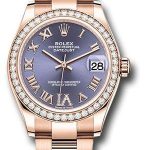 Rolex Everose Gold Datejust 31 Watch – Diamond Bezel – Aubergine Diamond Six Dial – Oyster Bracelet – 278285RBR aubdr6o